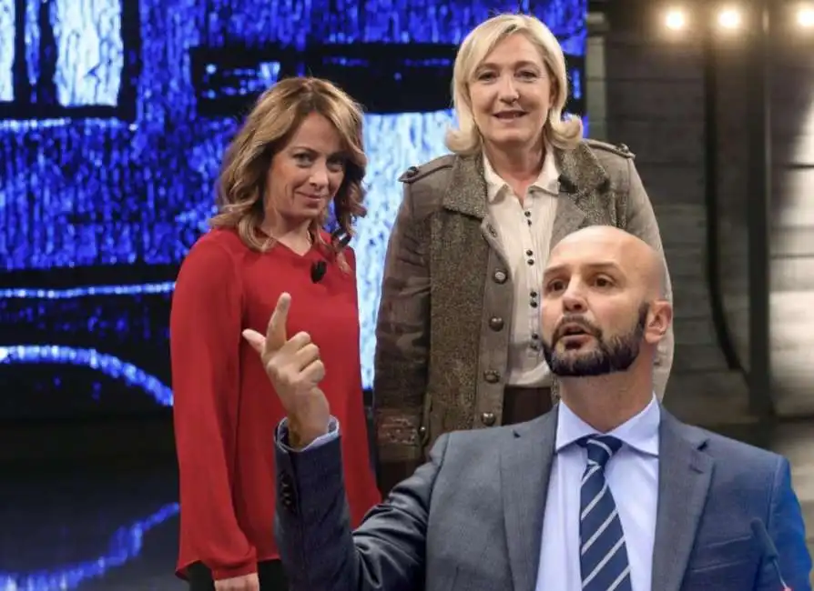 giorgia meloni marine le pen nicola procaccini 