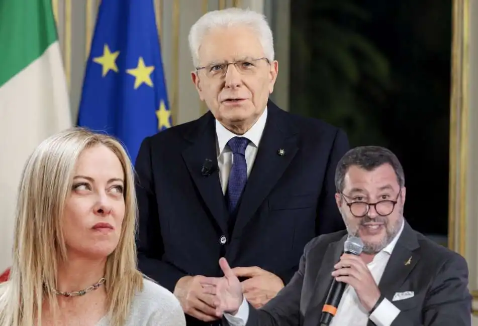 giorgia meloni sergio mattarella matteo salvini 