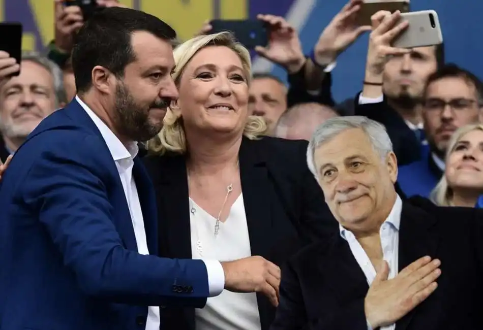 matteo salvini marine le pen antonio tajani 