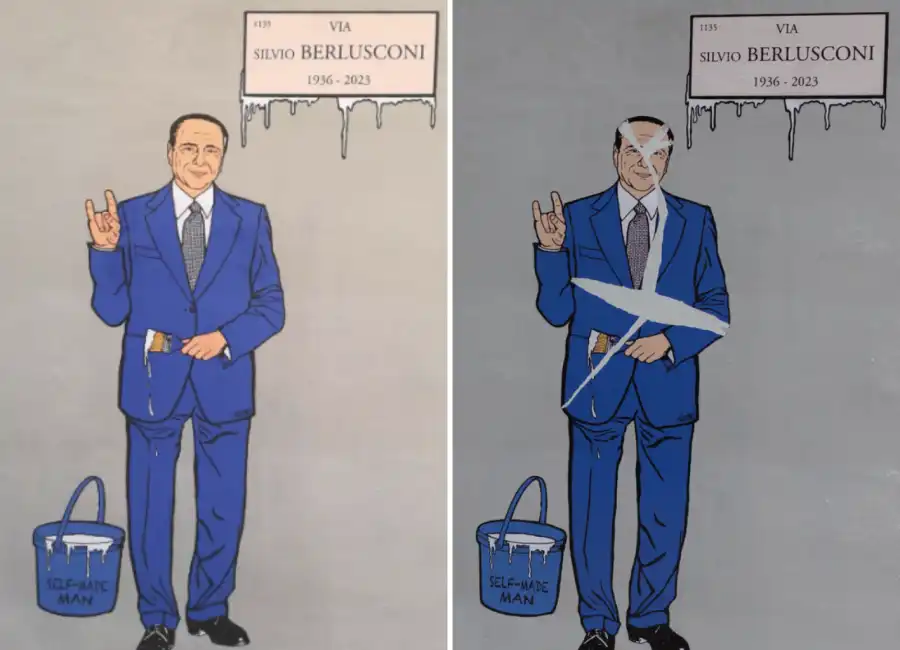 murales silvio berlusconi milano