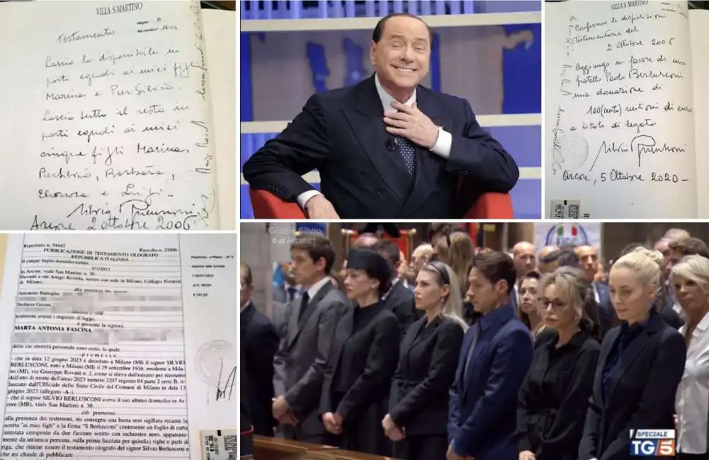 testamento silvio berlusconi marta fascina figli 