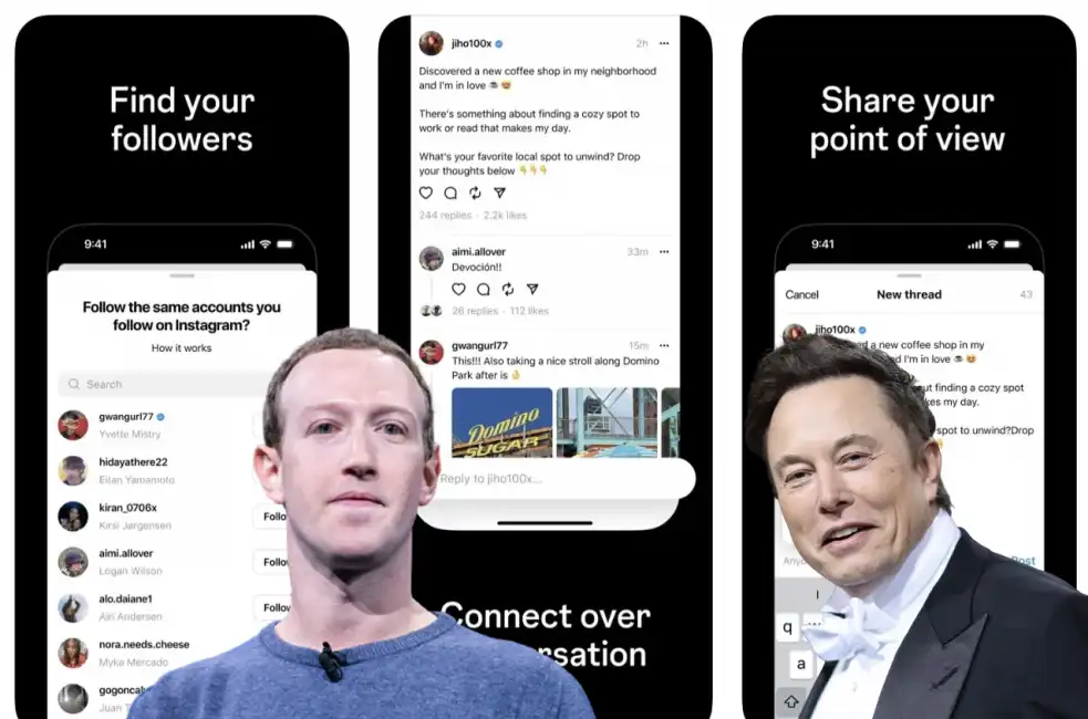 threads elon musk mark zuckerberg