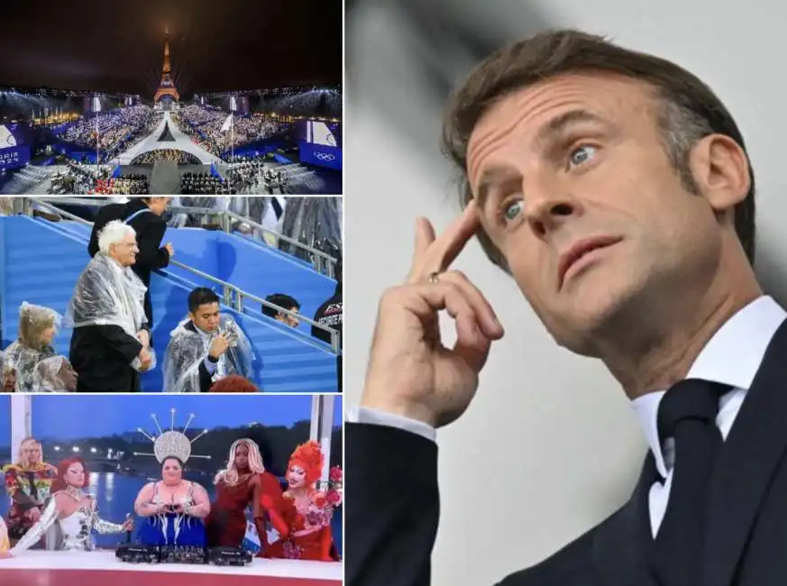 emmanuel macron cerimonia apertura olimpiadi parigi giochi olimpici 2024