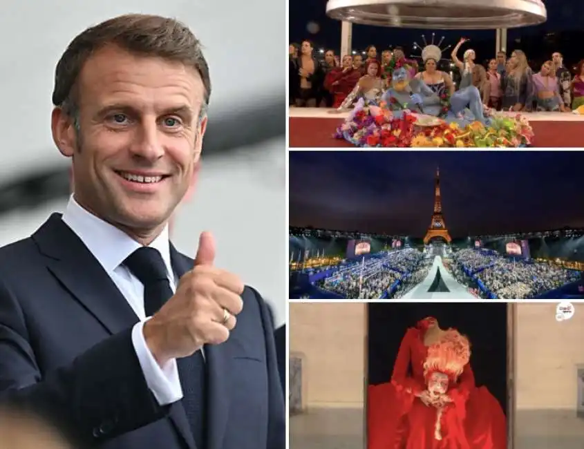 emmanuel macron cerimonia apertura parigi 2024 olimpiadi giochi olimpici 