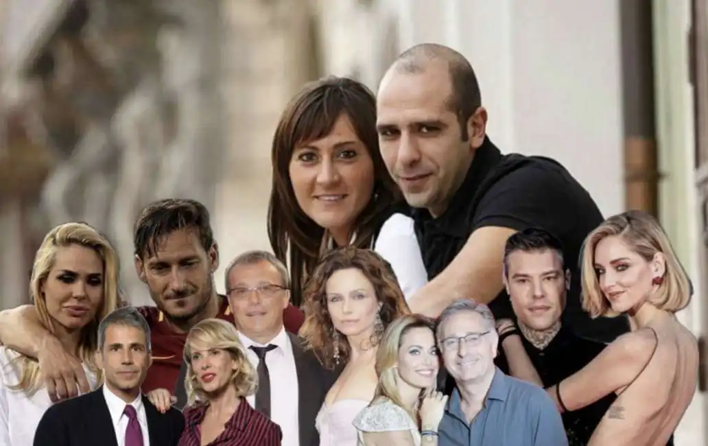 francesco totti ilary blasi claudio amendola francesca neri, alessia marcuzzi calabresi paolo bonoli sonia bruganelli checco zalone mariangela eboli 