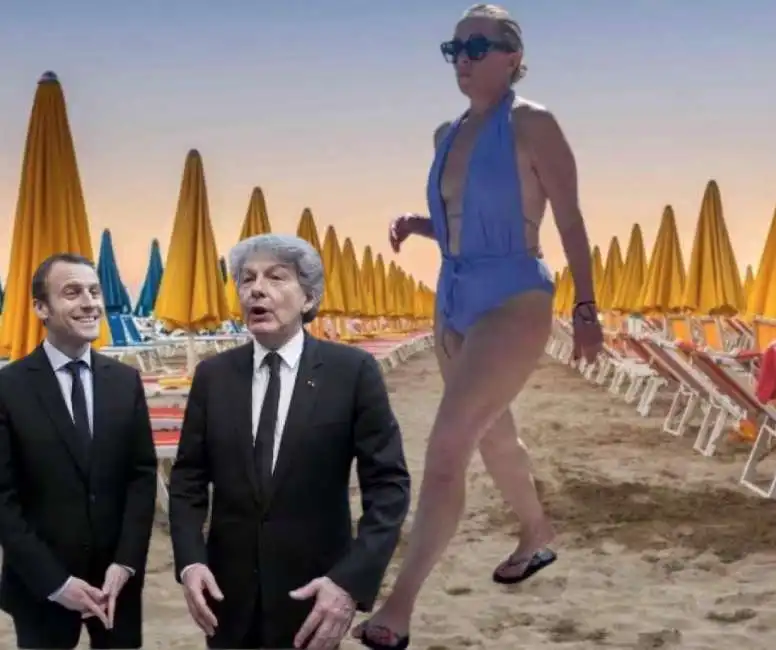 giorgia meloni emmanuel macron thierry breton