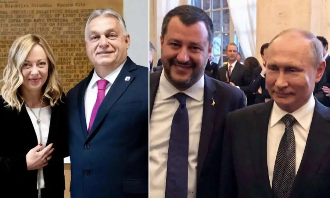 giorgia meloni viktor orban matteo salvini vladimir putin 