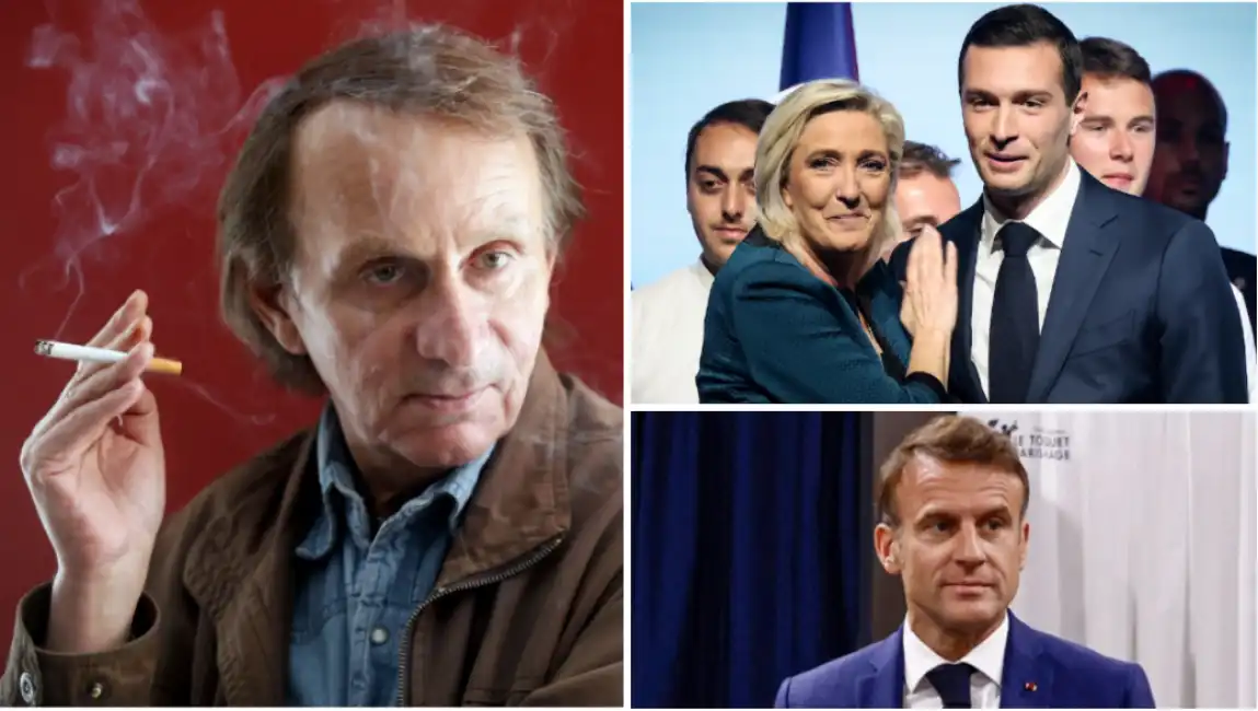 michel houellebecq macron le pen bardella