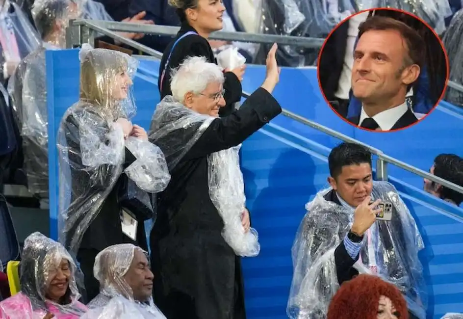 sergio mattarella - cerimonia di apertura olimpiadi di parigi emmanuel macron