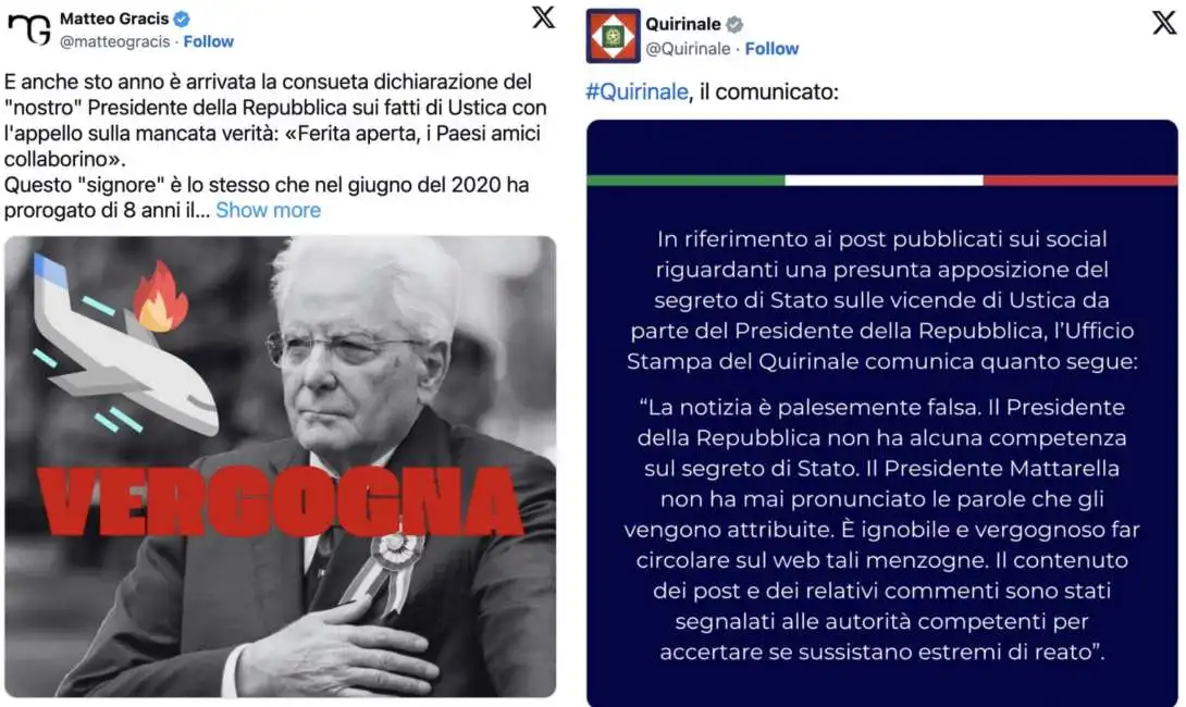 sergio mattarella fake news ustica 