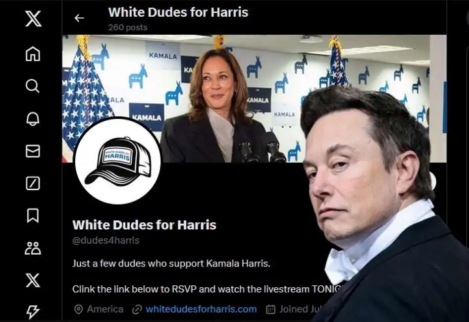 white dudes for harris elon musk