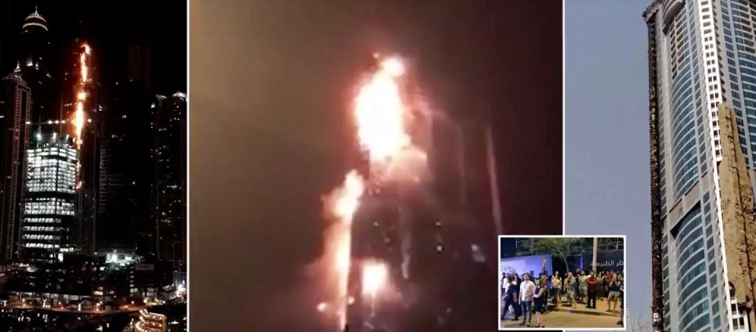 dubai torch tower incendio