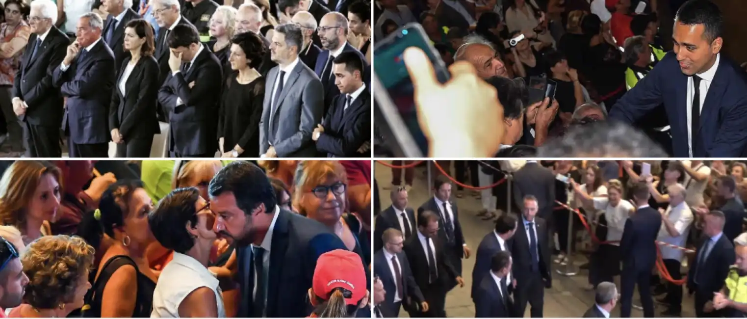 di maio e salvini accolti dagli applausi ai funerali 