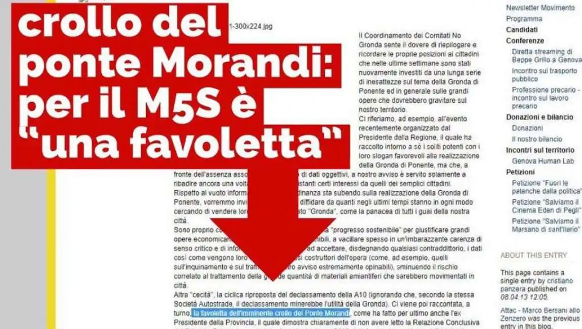 il post rimosso ieri dal blog di beppe grillo 