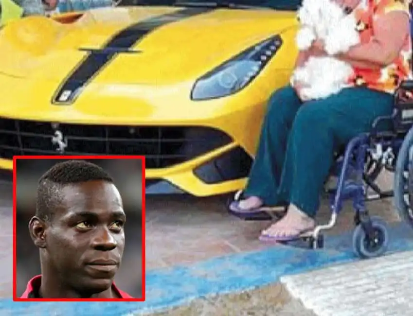 la ferrari di balotelli e la polemica con una disabile 