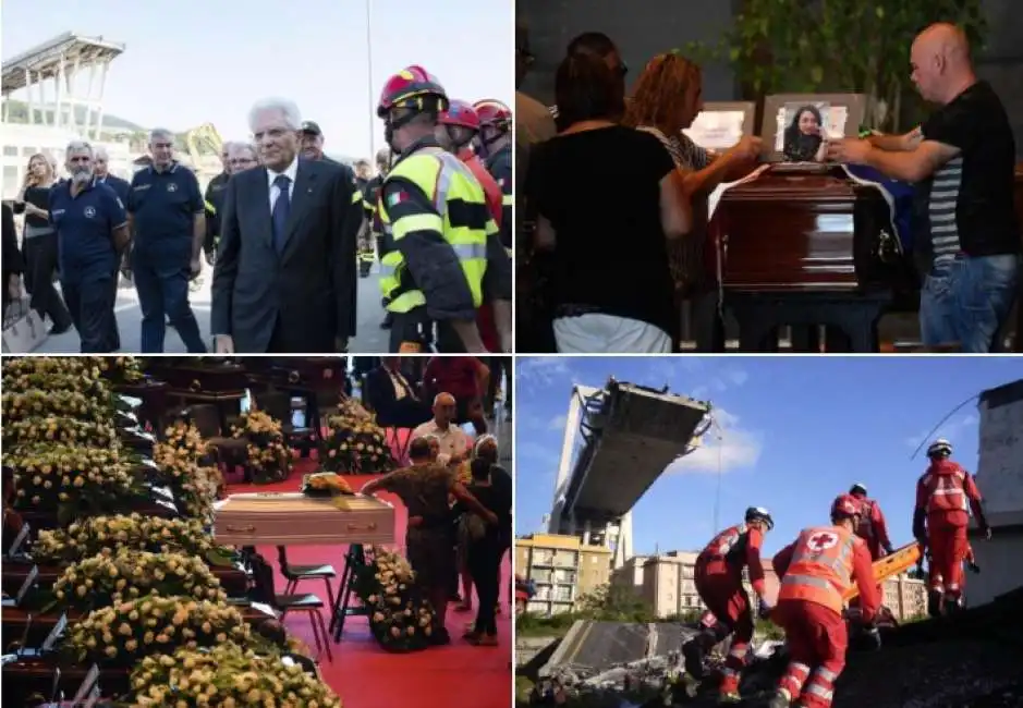 ponte genova crollo funerali mattarella