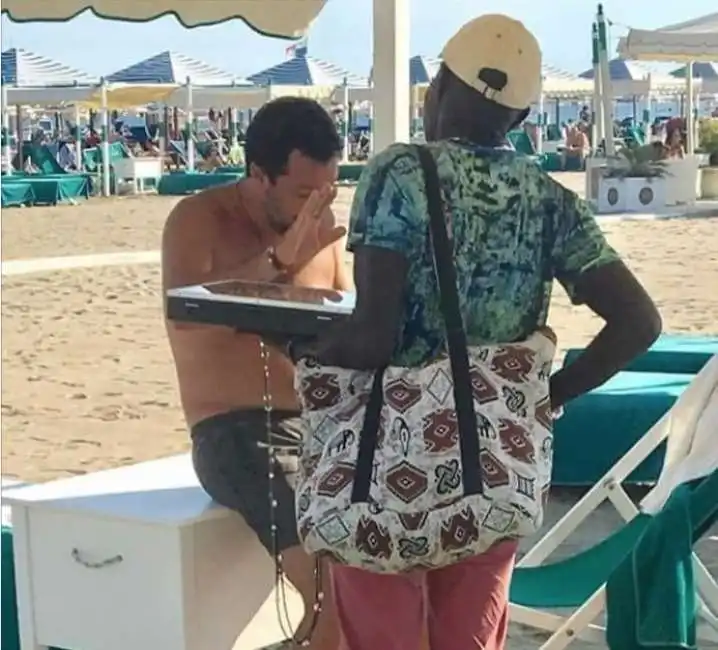 salvini spiaggia ambulante