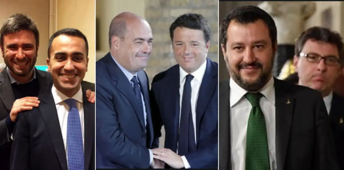 di battista di maio zingaretti renzi salvini giorgetti