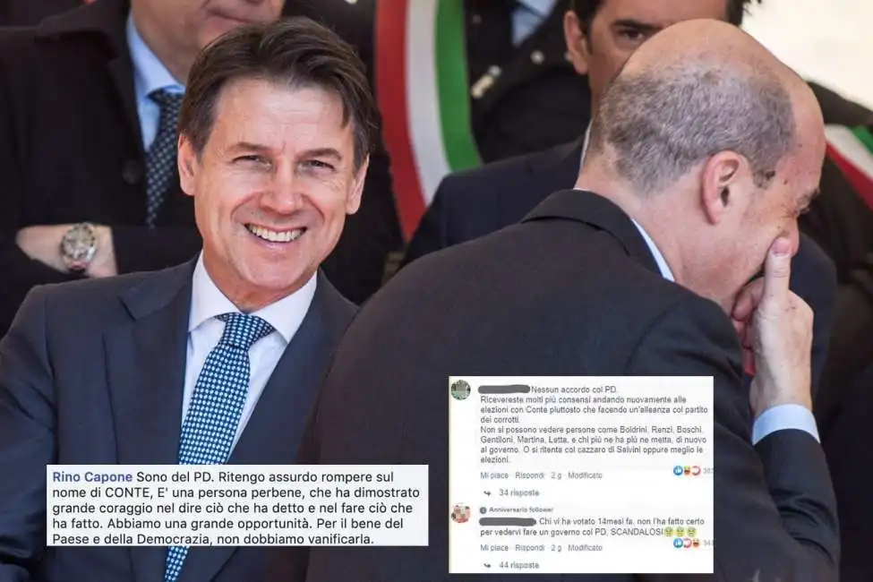 giuseppe conte nicola zingaretti facebook pd m5s