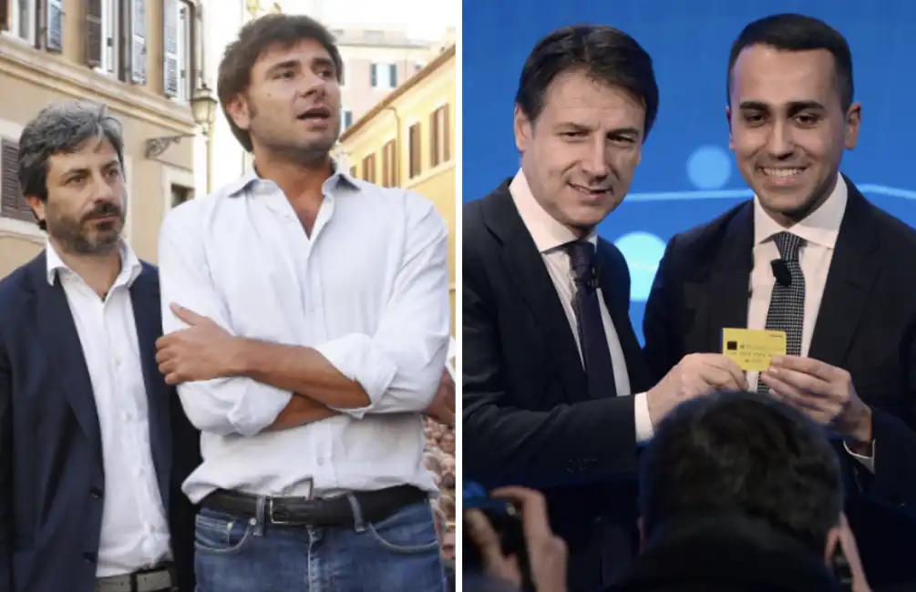 roberto fico alessandro di battista luigi di maio giuseppe conte