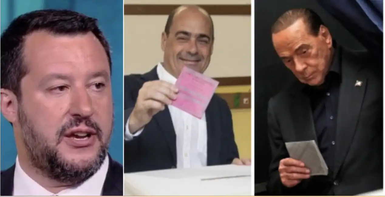 salvini zingaretti e berlusconi 