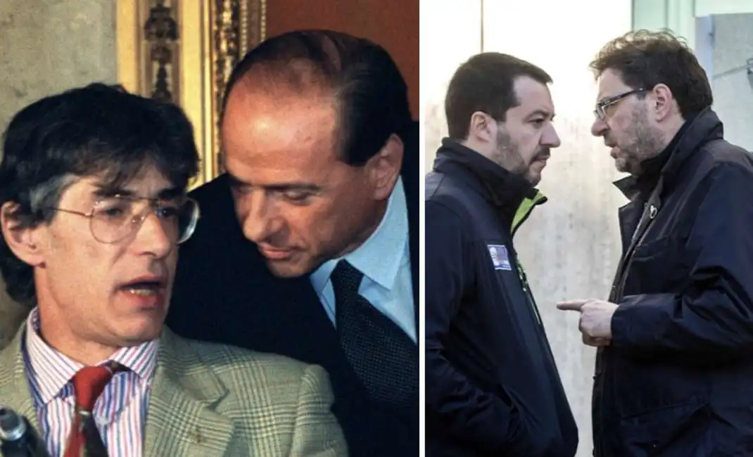 umberto bossi silvio berlusconi matteo salvini giancarlo giorgetti