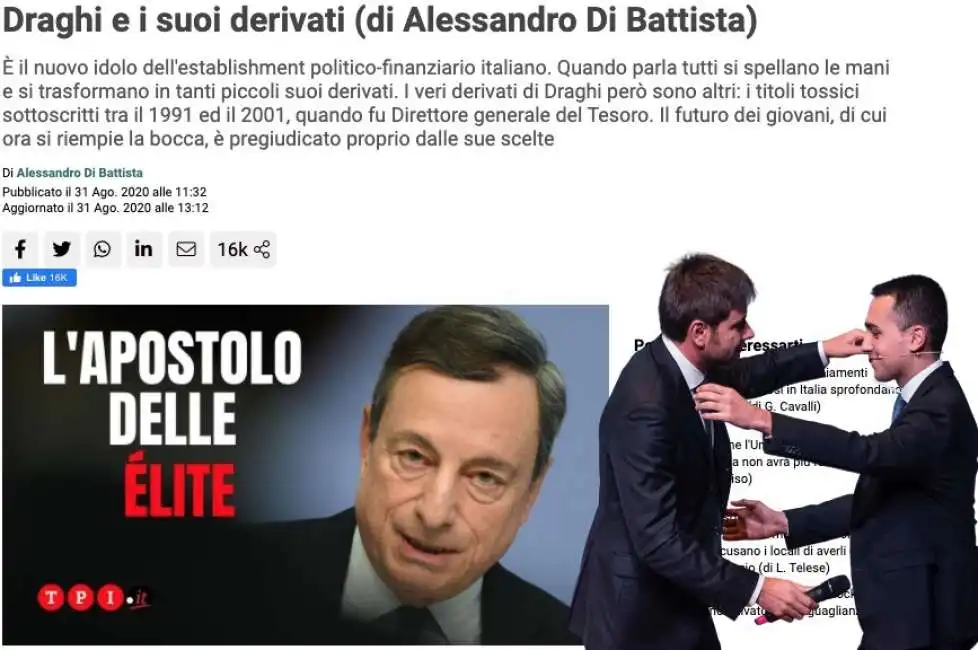 alessandro di battista luigi di maio mario draghi