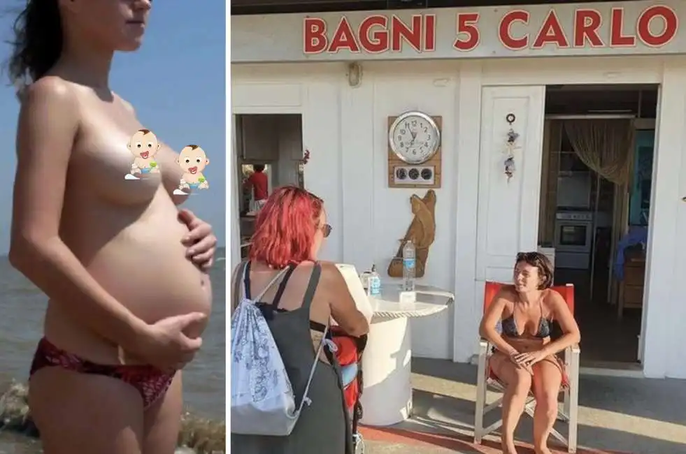 donna incinta nuda mare spiaggia cattolica bagni 5 carlo