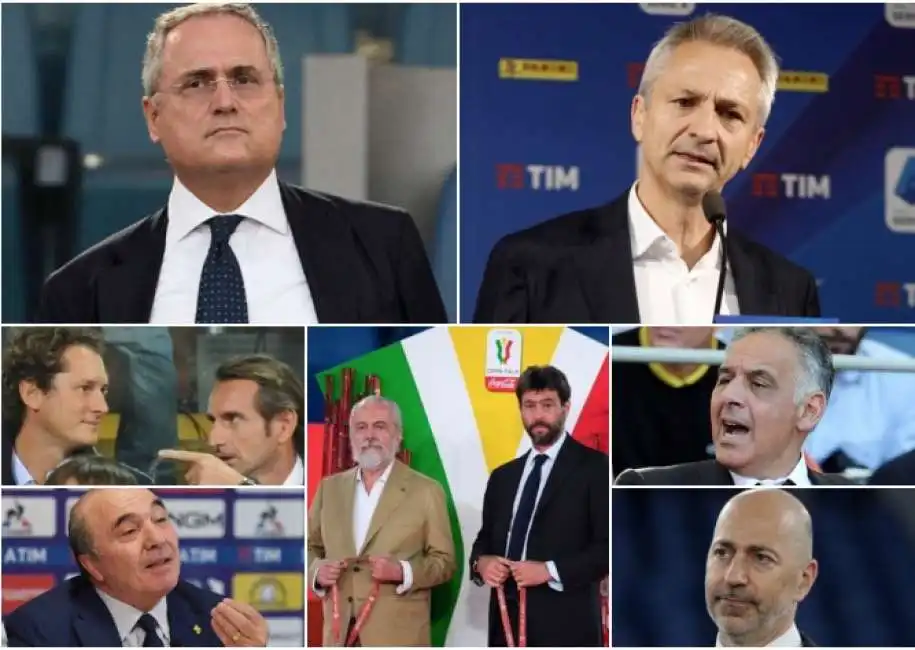 lotito dal pino elkann de laurentiis commisso pallotta