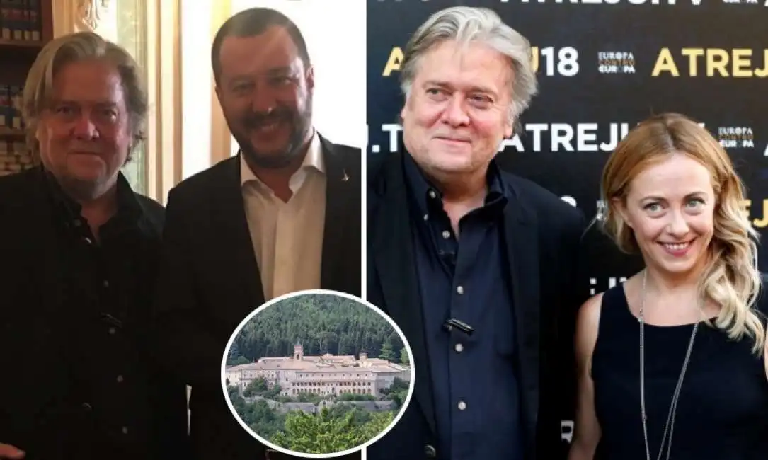 steve bannon giorgia meloni matteo salvini certosa trisulti