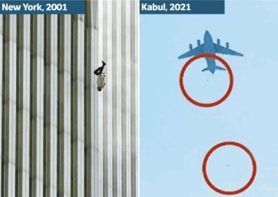 new york kabul torri gemelle afghanistan aeroporto falling man uomo cade