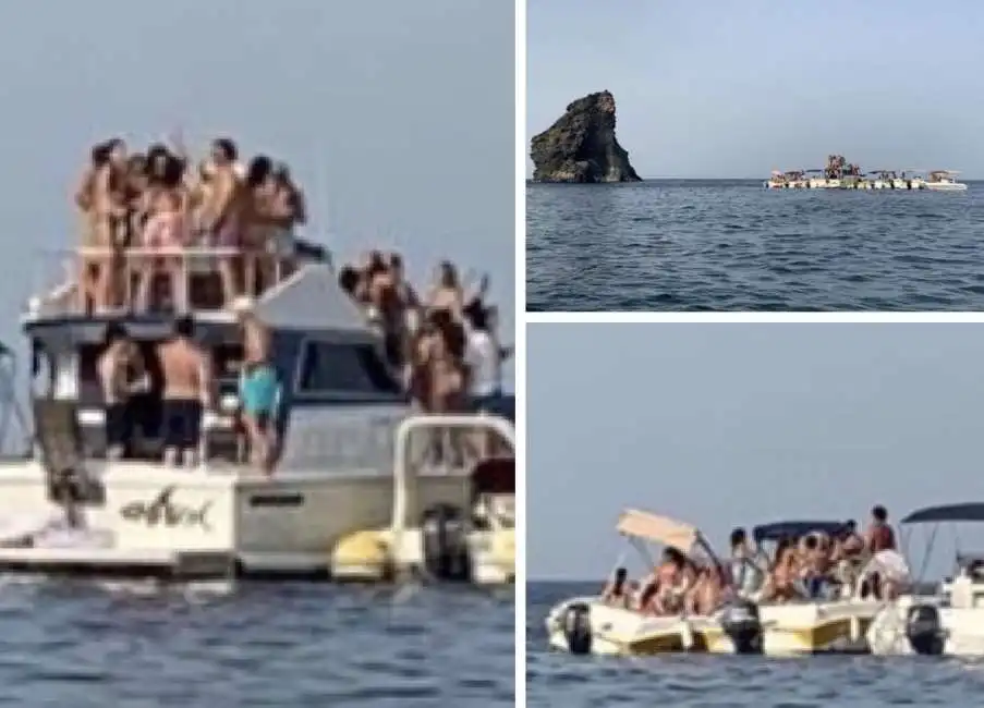 pantelleria ragazzi ammassati barca barche