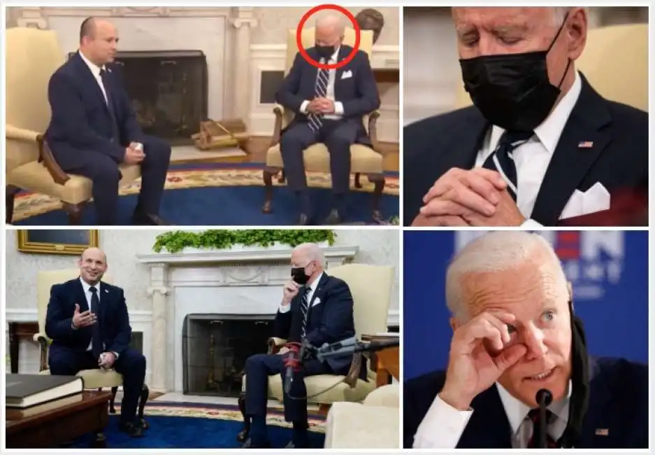 video di joe biden che sembra dormire con naftali bennet