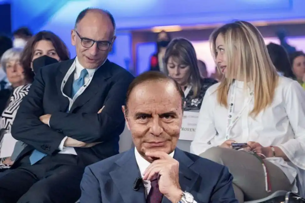 enrico letta bruno vespa giorgia meloni 