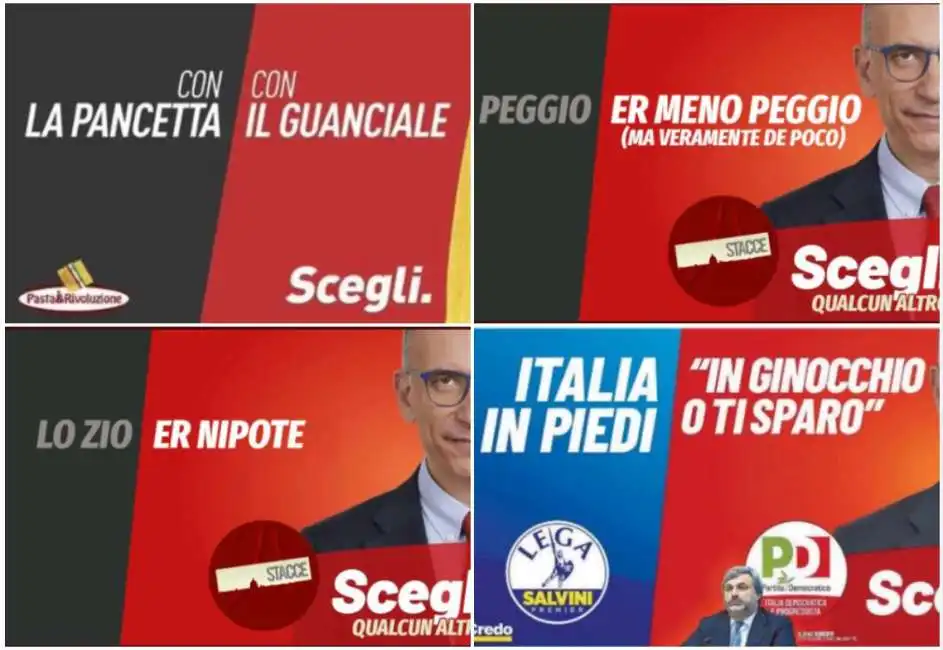 enrico letta presa in giro slogan elettorale