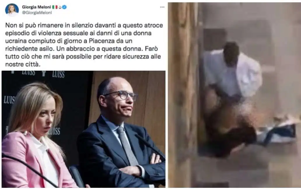 giorgia meloni enrico letta piacenza stupro