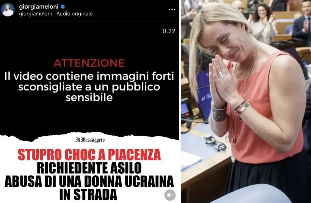 giorgia meloni stupro piacenza 