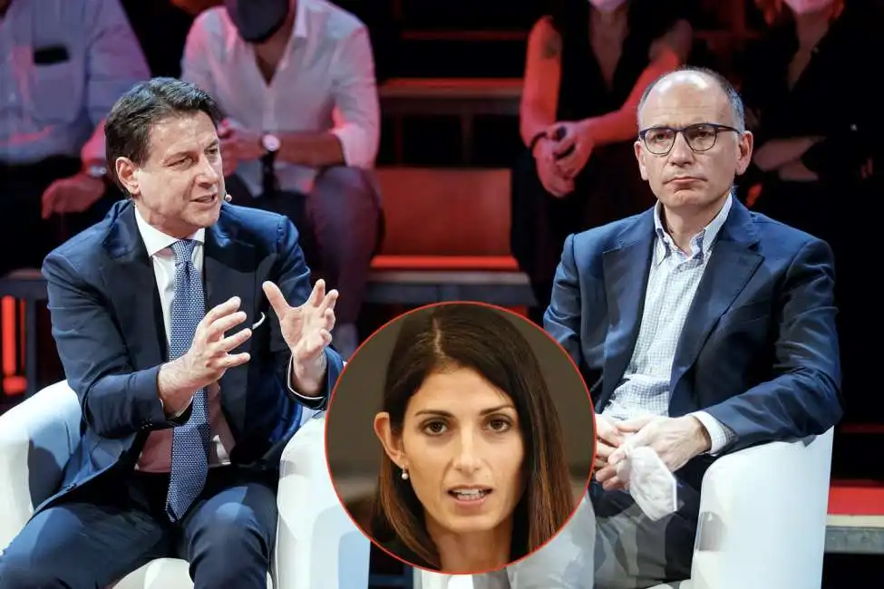 giuseppe conte virginia raggi enrico letta 