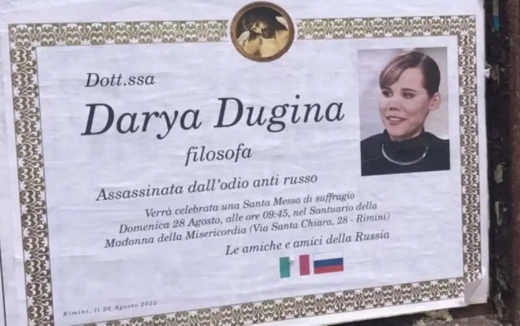 il necrologio di darya dugina