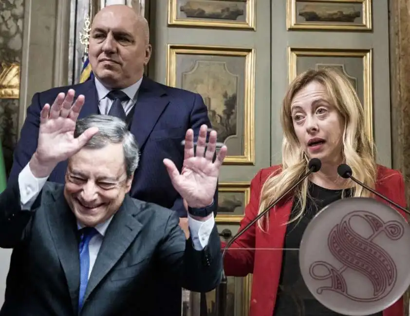 mario draghi guido crosetto giorgia meloni 