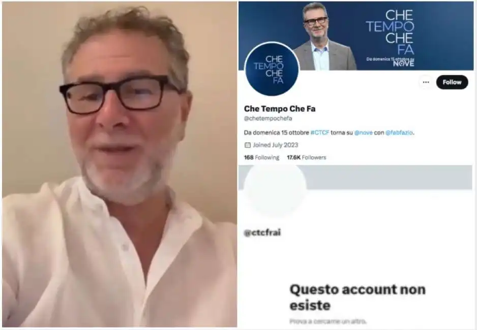 fabio fazio e il nuovo account twitter di che tempo che fa