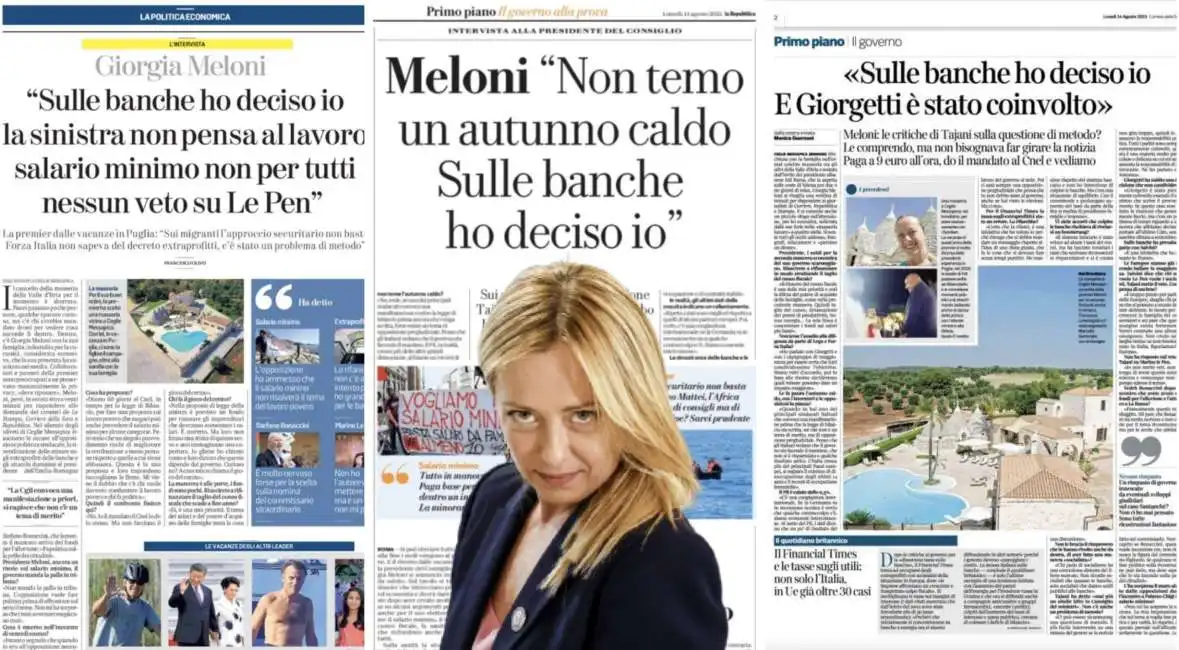 giorgia meloni repubblica corriere della sera la stampa 