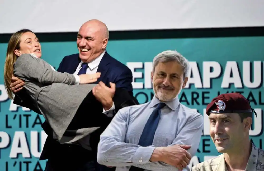 guido crosetto giorgia meloni roberto vannacci gianni alemanno 