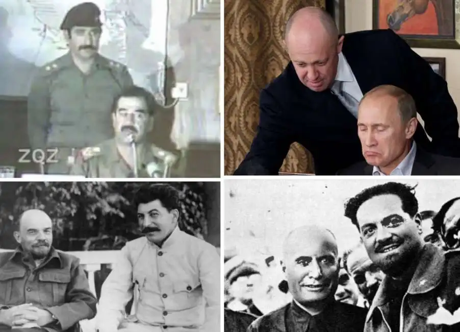 kamel hassan al-majid saddam hussein prigozhin vladimir putin italo balbo benito mussolini stalin 