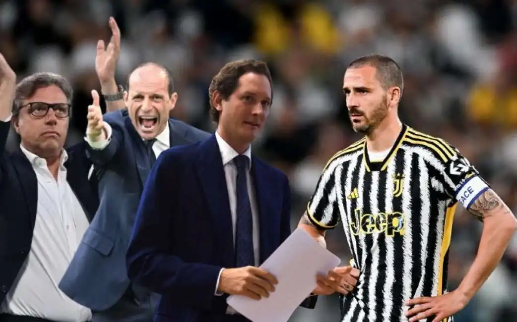 leonardo bonucci massimiliano allari john elkann giuntoli juventus 