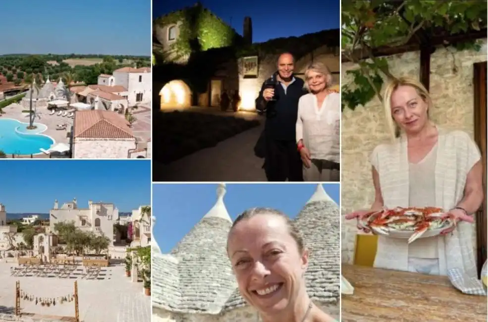 masseria trulli puglia giorgia meloni bruno vespa