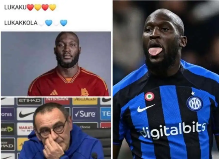 meme romelu lukaku maurizio sarri roma