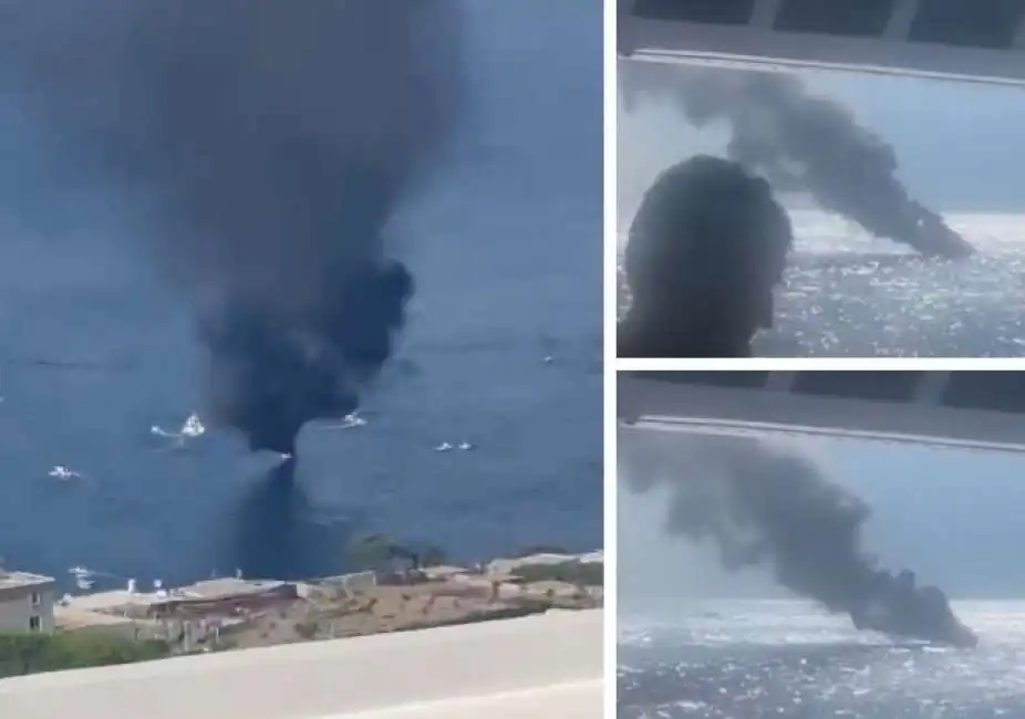 motoscafo barca prende fuoco a capri 