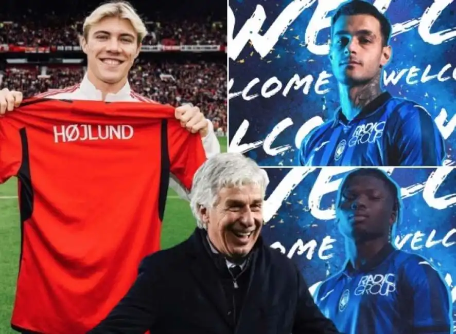 rasmus hojlund giampiero gasperini el bilal toure gianluca scamacca