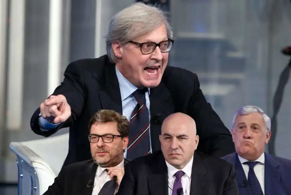 vittorio sgarbi guido crosetto antonio tajani giancarlo giorgetti